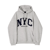 Tryess- TRY11065 NYC EMBROIDERED LETTERED PULLOVER HOODIE