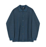 Tryess-TRY No. 5516 KNITTED FULL BUTTON-UP COLLAR SWEATER