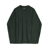 Tryess-TRY No. 10183 DARK GREEN TWIST KNITTED SWEATER