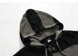 Tryess-TRY No. 5521 KNITTED BUTTON-UP HOODED SWEATER