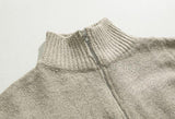 Tryess-TRY No. 5555 KNITTED HALF TUTryess-TRYLENECK COLLAR HALF ZIP-UP SWEATER