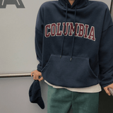 Tryess- TRY6236 COLUMBIA LETTERED PULLOVER HOODIE