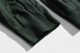 Tryess-TRY No. 10183 DARK GREEN TWIST KNITTED SWEATER