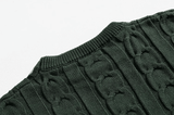 Tryess-TRY No. 10183 DARK GREEN TWIST KNITTED SWEATER