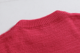 Tryess-TRY No. 6347 MOHAIR KNITTED ROUND NECK SWEATER